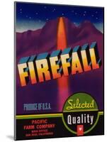 Firefall Vegetable Label - San Jose, CA-Lantern Press-Mounted Art Print
