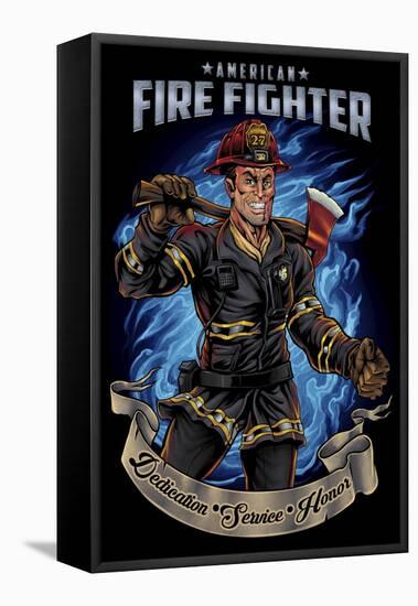 Firefighter Human Template-FlyLand Designs-Framed Stretched Canvas
