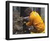 Firefighter Shares His Water an Injured Australian Koala after Wildfires Swept Through the Region-null-Framed Premium Photographic Print