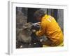 Firefighter Shares His Water an Injured Australian Koala after Wildfires Swept Through the Region-null-Framed Photographic Print