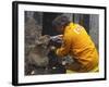 Firefighter Shares His Water an Injured Australian Koala after Wildfires Swept Through the Region-null-Framed Photographic Print