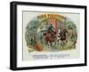 Firefighters Brand Cigar Inner Box Label, Fireman with Horse-Drawn Engine-Lantern Press-Framed Art Print