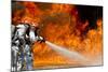 Firefighters Combat a Jp-8 Jet Fuel Fire-null-Mounted Photographic Print