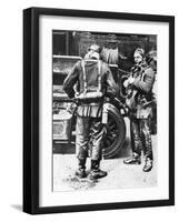 Firefighters Donning Smoke Helmets, Farringdon Street Rubber Works, London, 1926-1927-null-Framed Giclee Print