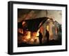 Firefighters Extinguish a Fire in the Farmer's Palace, Outside St. Petersburg, Russia-null-Framed Photographic Print