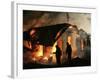 Firefighters Extinguish a Fire in the Farmer's Palace, Outside St. Petersburg, Russia-null-Framed Photographic Print