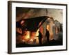 Firefighters Extinguish a Fire in the Farmer's Palace, Outside St. Petersburg, Russia-null-Framed Photographic Print