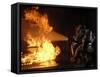 Firefighters Extinguishing a Simulated Battery Fire-Stocktrek Images-Framed Stretched Canvas