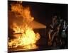 Firefighters Extinguishing a Simulated Battery Fire-Stocktrek Images-Mounted Photographic Print