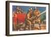 Firefighters Manning the Hoses-null-Framed Art Print