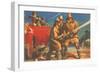 Firefighters Manning the Hoses-null-Framed Art Print