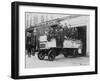 Firefighters on a Fire Engine Photograph - New York, NY-Lantern Press-Framed Art Print