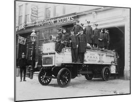 Firefighters on a Fire Engine Photograph - New York, NY-Lantern Press-Mounted Art Print