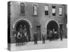 Firefighters Posing in Front of their Firehouse-Allan Grant-Stretched Canvas
