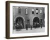 Firefighters Posing in Front of their Firehouse-Allan Grant-Framed Photographic Print