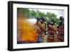 Firefighters Put Out a Fire During at Minot Air Force Base, North Dakota-null-Framed Photographic Print