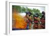 Firefighters Put Out a Fire During at Minot Air Force Base, North Dakota-null-Framed Photographic Print