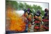 Firefighters Put Out a Fire During at Minot Air Force Base, North Dakota-null-Mounted Photographic Print