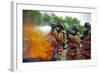 Firefighters Put Out a Fire During at Minot Air Force Base, North Dakota-null-Framed Photographic Print