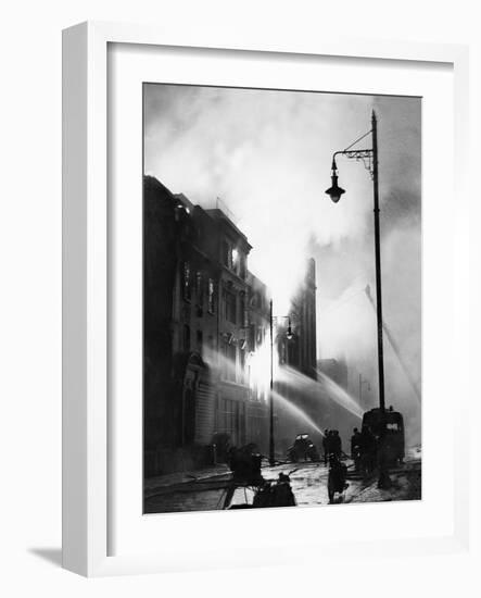 Firefighters Tackle Blaze Hatton Garden-Associated Newspapers-Framed Photo