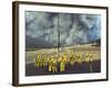 Firefighters Watch a Monstrous Cloud of Smoke Approach-null-Framed Photographic Print