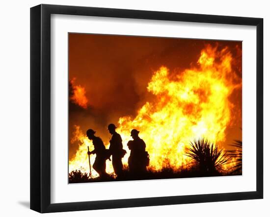 Firefighters Work the Sawtooth Complex Fire-null-Framed Premium Photographic Print