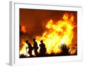 Firefighters Work the Sawtooth Complex Fire-null-Framed Photographic Print