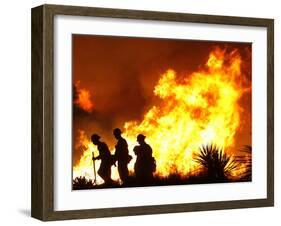 Firefighters Work the Sawtooth Complex Fire-null-Framed Photographic Print