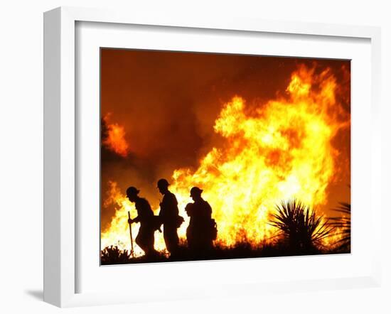 Firefighters Work the Sawtooth Complex Fire-null-Framed Photographic Print