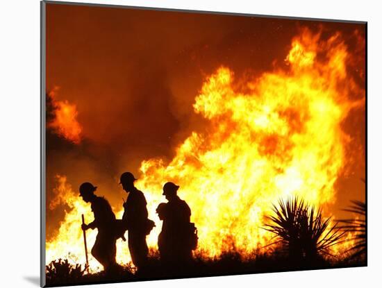 Firefighters Work the Sawtooth Complex Fire-null-Mounted Photographic Print