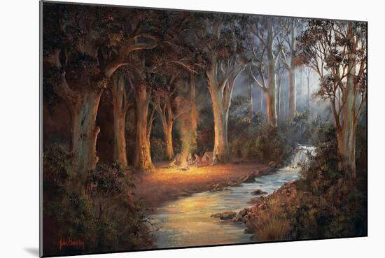 Firelight and Moonrise-John Bradley-Mounted Giclee Print