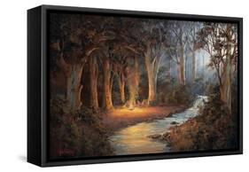 Firelight and Moonrise-John Bradley-Framed Stretched Canvas