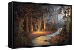 Firelight and Moonrise-John Bradley-Framed Stretched Canvas