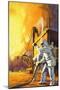 Fireman in Safety Suit Fighting a Fire at an Oil Field-Angus Mcbride-Mounted Giclee Print
