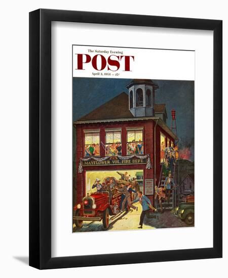 "Fireman's Ball" Saturday Evening Post Cover, April 3, 1954-Ben Kimberly Prins-Framed Premium Giclee Print