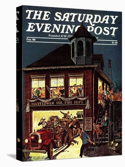 "Fireman's Ball," Saturday Evening Post Cover, February 1, 1982-Ben Kimberly Prins-Stretched Canvas