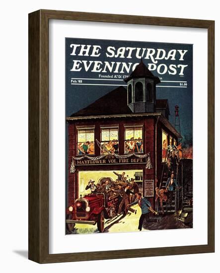 "Fireman's Ball," Saturday Evening Post Cover, February 1, 1982-Ben Kimberly Prins-Framed Premium Giclee Print
