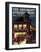 "Fireman's Ball," Saturday Evening Post Cover, February 1, 1982-Ben Kimberly Prins-Framed Premium Giclee Print