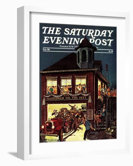 "Fireman's Ball," Saturday Evening Post Cover, February 1, 1982-Ben Kimberly Prins-Framed Premium Giclee Print