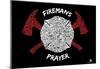 Fireman's Prayer Text Poster-null-Mounted Poster