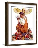 "Fireman with Winning Hand,"March 12, 1938-Samuel Nelson Abbott-Framed Giclee Print