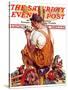 "Fireman with Winning Hand," Saturday Evening Post Cover, March 12, 1938-Samuel Nelson Abbott-Stretched Canvas