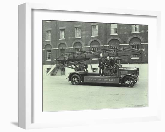 Firemen Aboard a Fire Engine, London Fire Brigade Headquarters, London, 1929-null-Framed Photographic Print