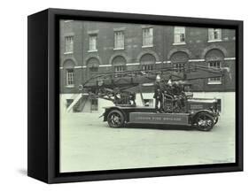 Firemen Aboard a Fire Engine, London Fire Brigade Headquarters, London, 1929-null-Framed Stretched Canvas