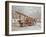 Firemen Aboard a Motor Fire Escape Vehicle, London Fire Brigade Headquarters, London, 1909-null-Framed Photographic Print