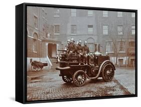 Firemen Aboard a Motor Steamer, London Fire Brigade Headquarters, London, 1909-null-Framed Stretched Canvas