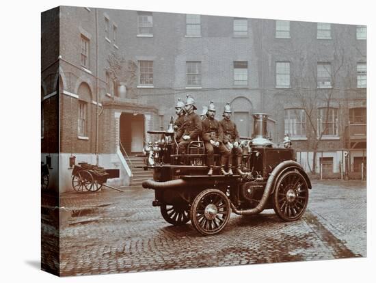 Firemen Aboard a Motor Steamer, London Fire Brigade Headquarters, London, 1909-null-Stretched Canvas