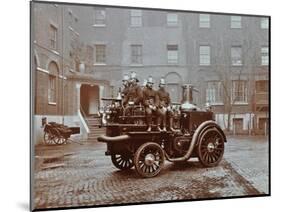 Firemen Aboard a Motor Steamer, London Fire Brigade Headquarters, London, 1909-null-Mounted Photographic Print