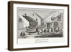 Firemen at Work, 1733, Pub. C.1887-null-Framed Giclee Print