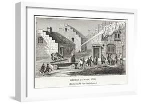 Firemen at Work, 1733, Pub. C.1887-null-Framed Giclee Print